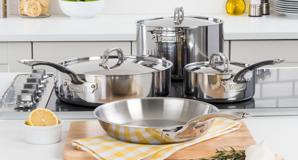 Viking Contemporary 3-Ply Stainless Steel 7-Piece Cookware Set